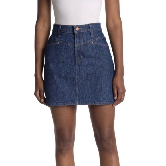 Madewell Stretch Denim A-Line Blue Jean Skirt